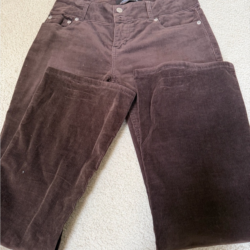London Fog Women's Straight Leg Corduroy Jeans - Brown